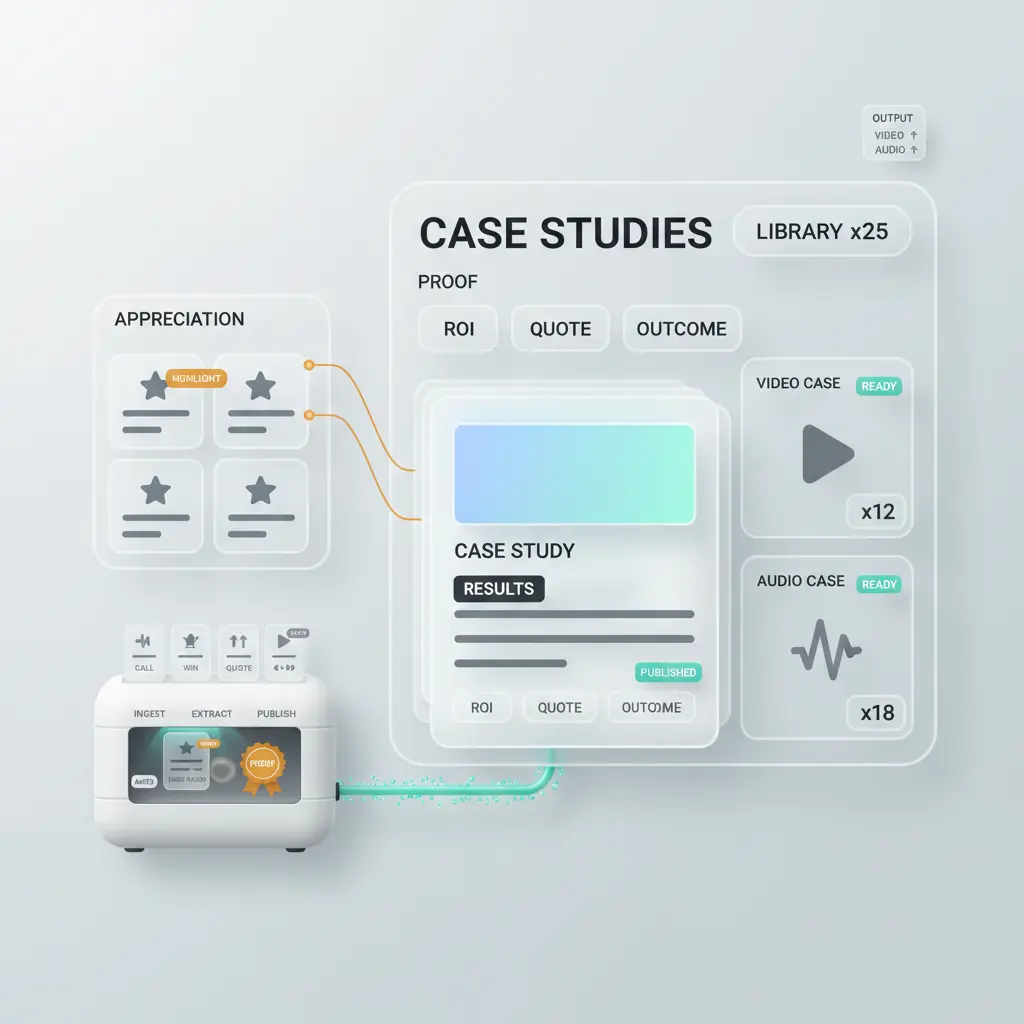 Build case studies at scale from real conversations