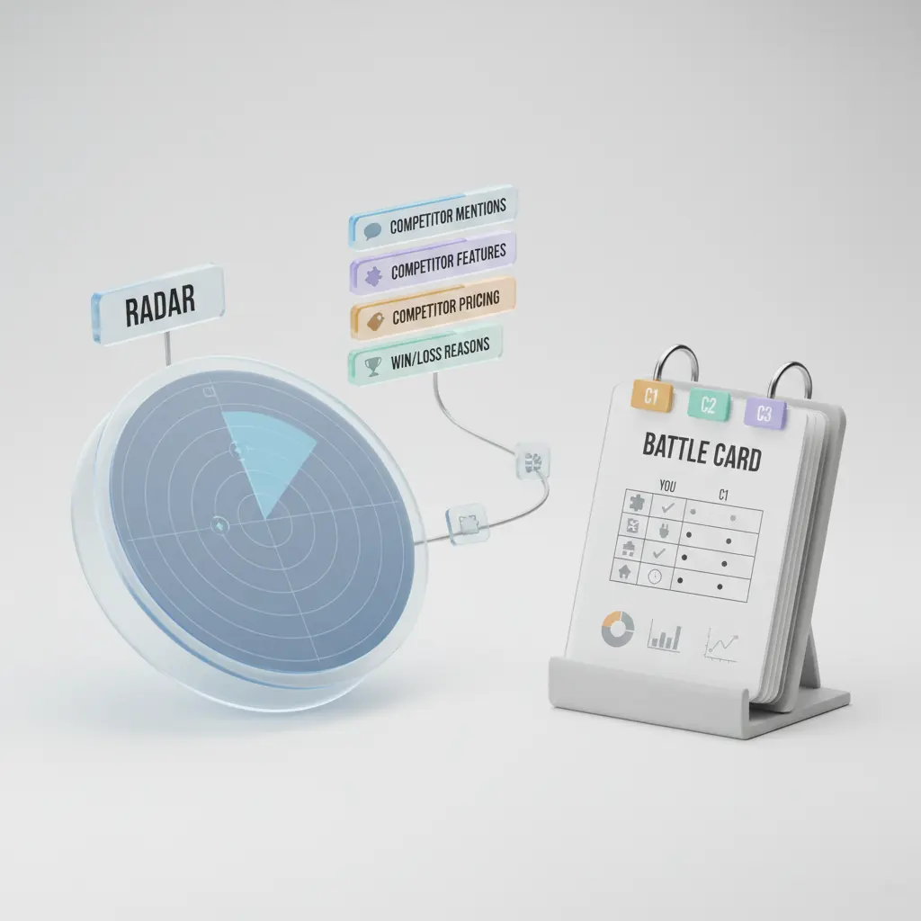 Transform competitor mentions into battle cards