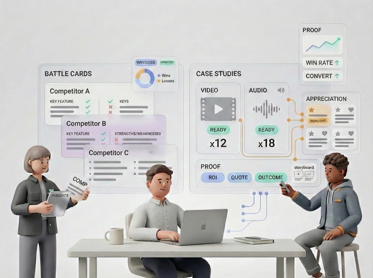 Build battle cards and case studies